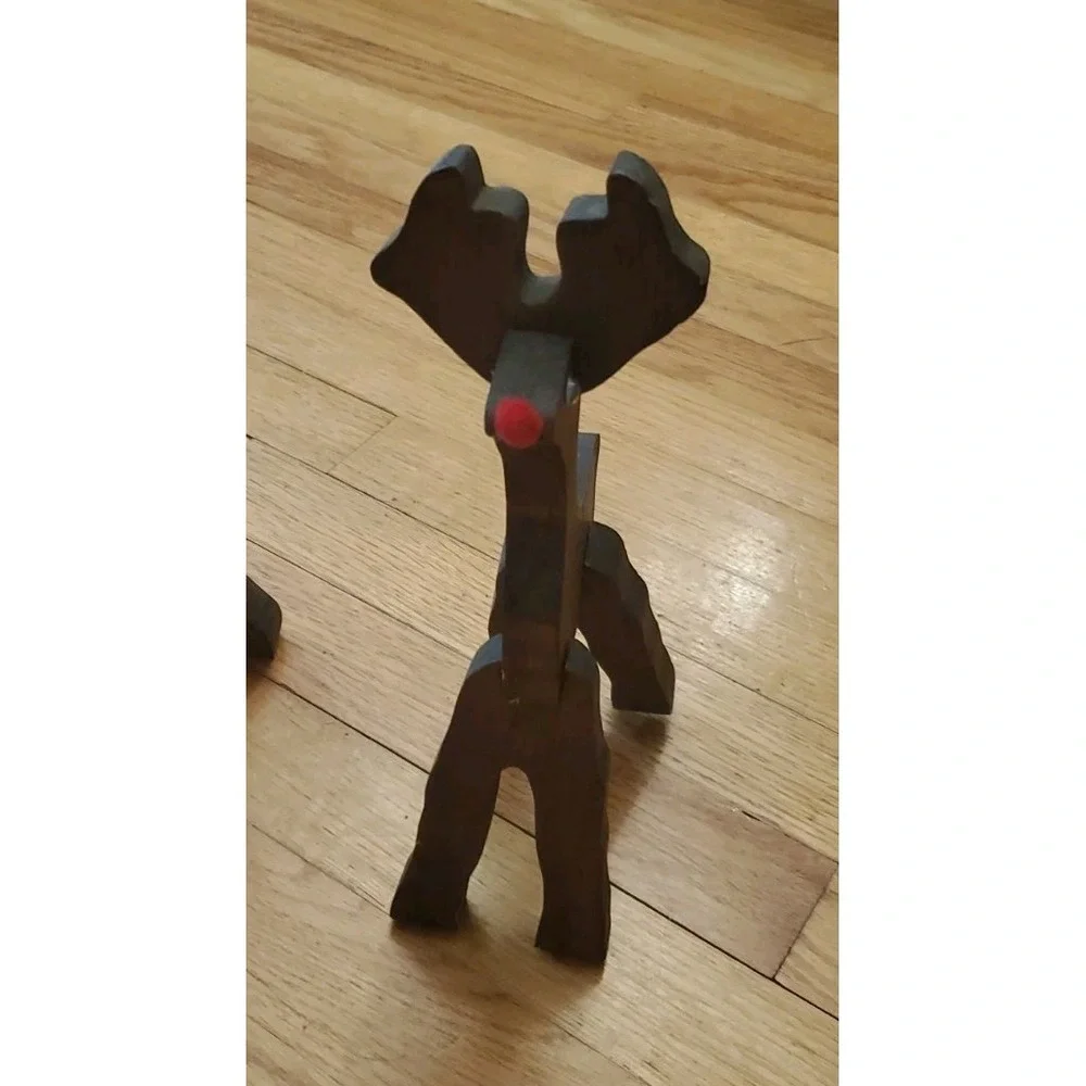 Reindeer‎ Wooden Christmas Decoration Slot Together Approx Lot Of 3 SEE PHOTOS
